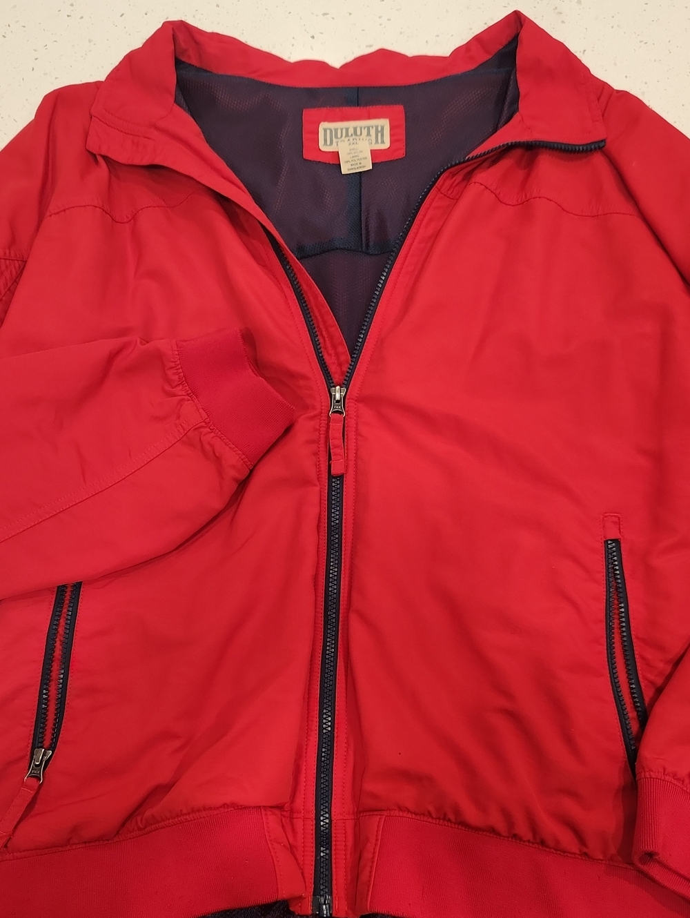 Duluth Trading Co Red Men's Zip Bomber Jacket